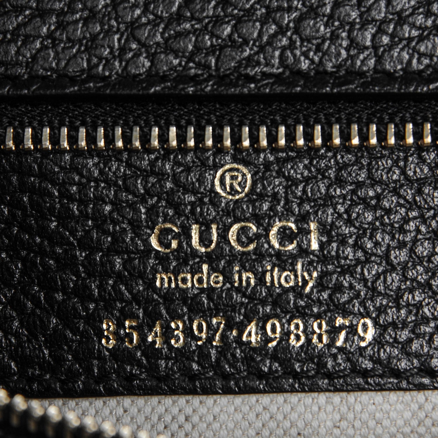 Gucci Pebbled Calfskin Medium Swing Tote Black 6 of 12