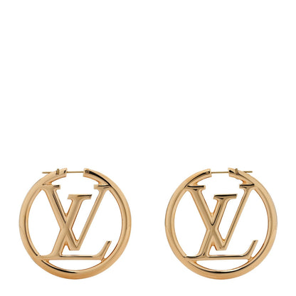 Louis Vuitton Metal Louise Hoop Earrings Gold 1 of 4