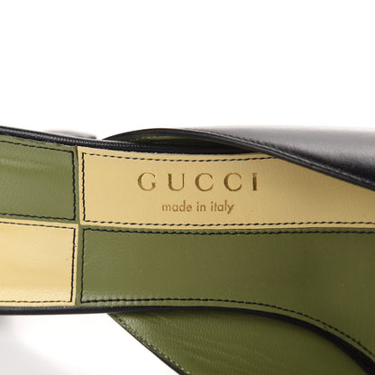 Gucci Malaga Kid Half Moon GG Square Toe Slide Sandals 36.5 Black 7 of 9