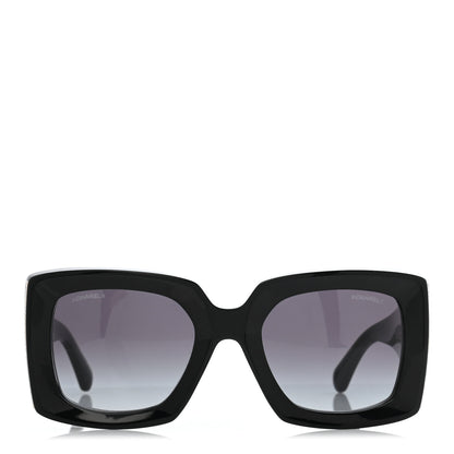 Chanel Acetate Rectangle Sunglasses 5435 Black 2 of 7