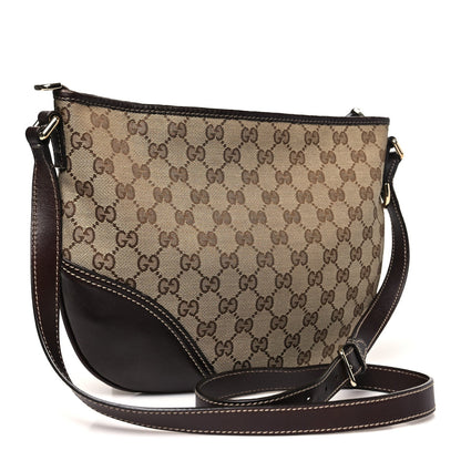 Gucci Monogram Medium New Britt Half Moon Hobo Dark Brown 3 of 7