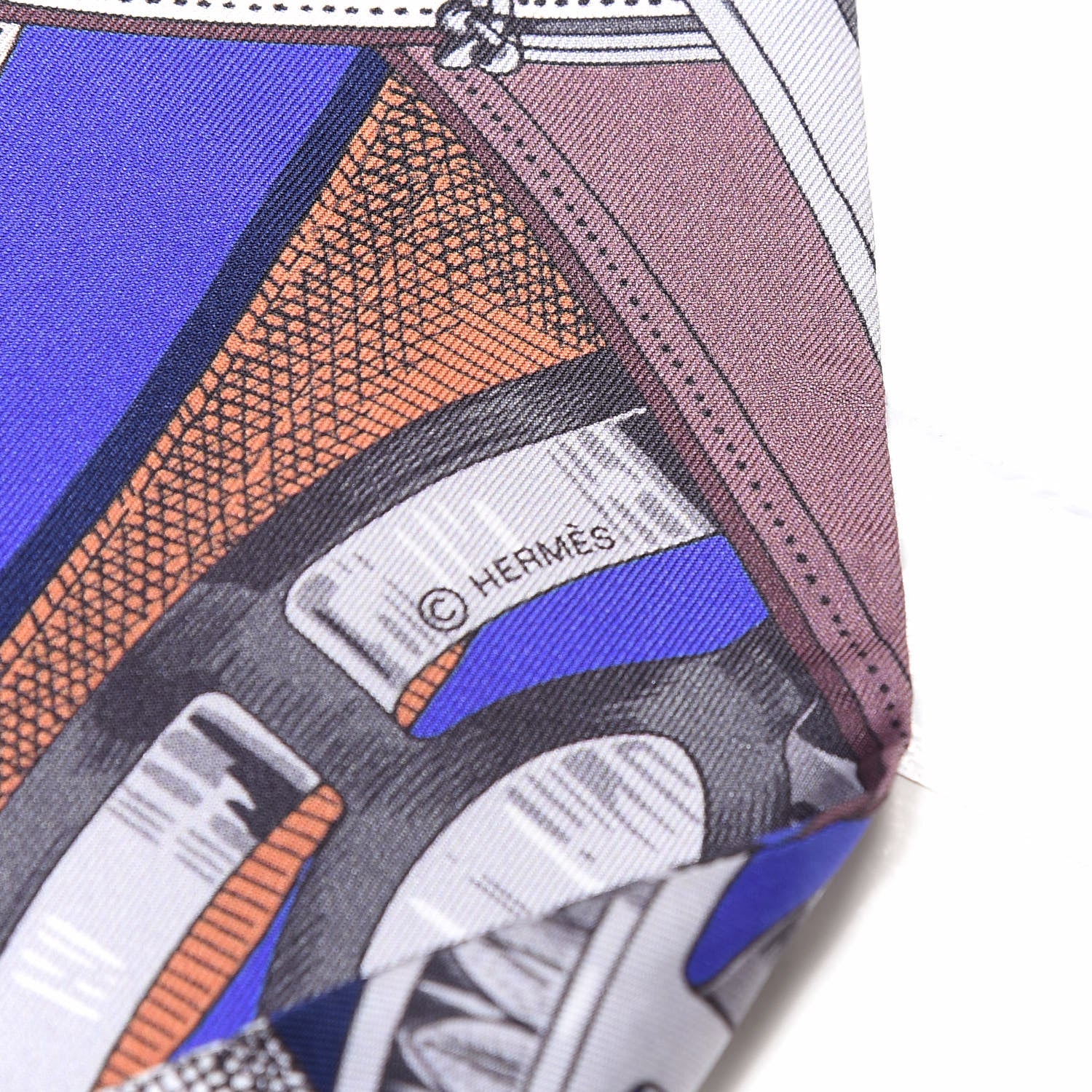 Hermes Silk Cavalcadour Maxi Twilly Indigo Vert Marron 4 of 4