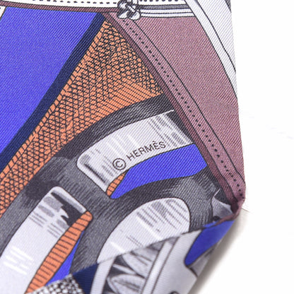 Hermes Silk Cavalcadour Maxi Twilly Indigo Vert Marron 4 of 4