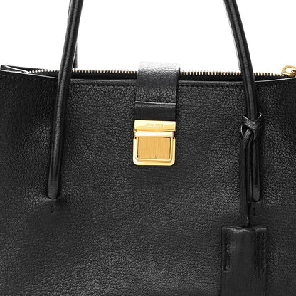 Miu Miu Goatskin Madras Tote Black 7 of 9