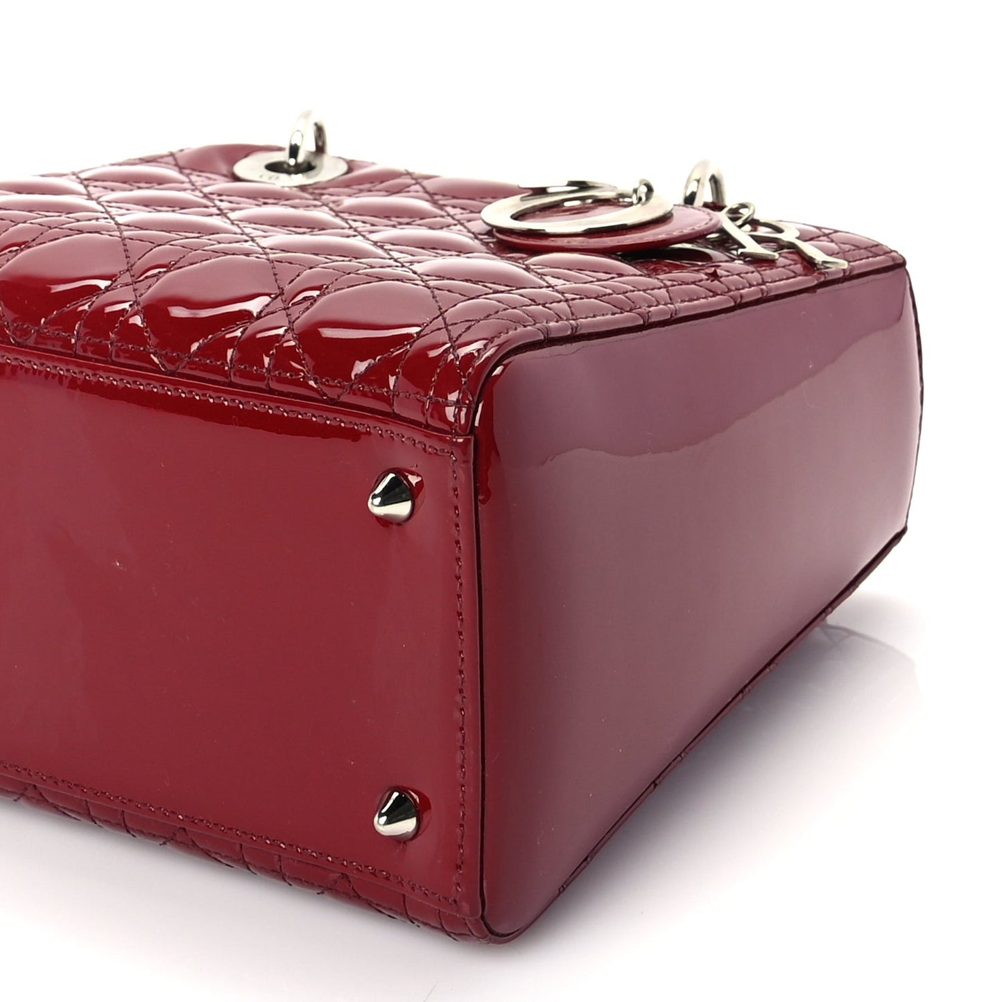 Patent Cannage Medium Lady Dior Red