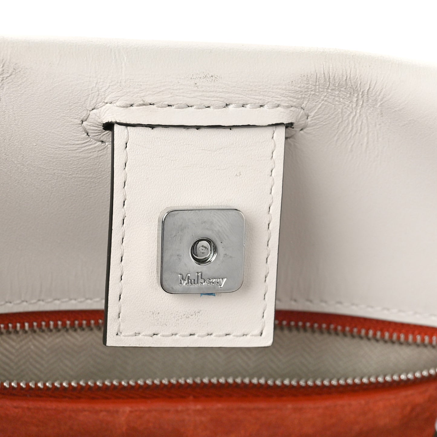 Mesh Calfskin Small Iris Tote White Rust