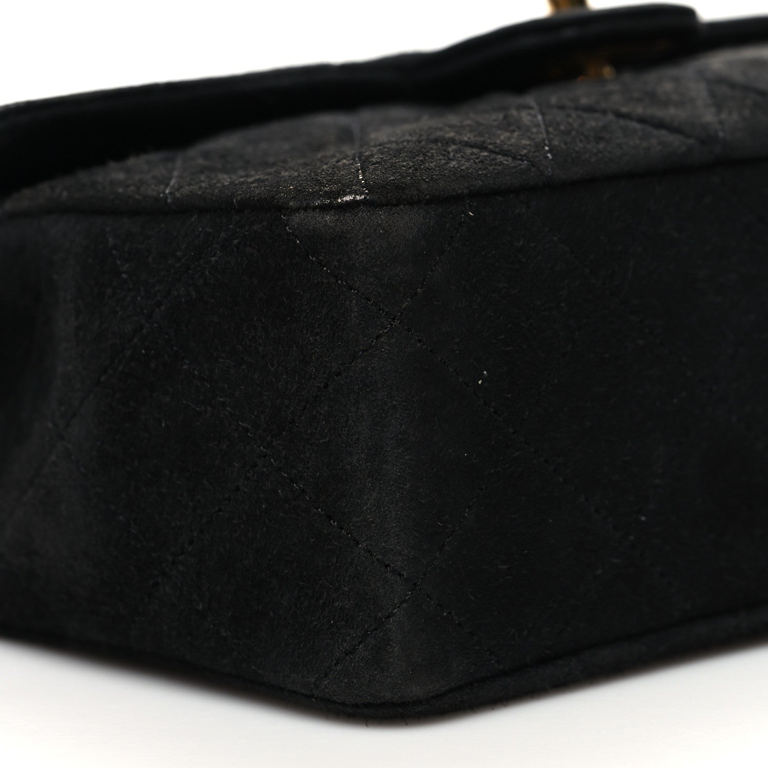 Chanel Suede Quilted Mini Square Flap Black 9 of 10