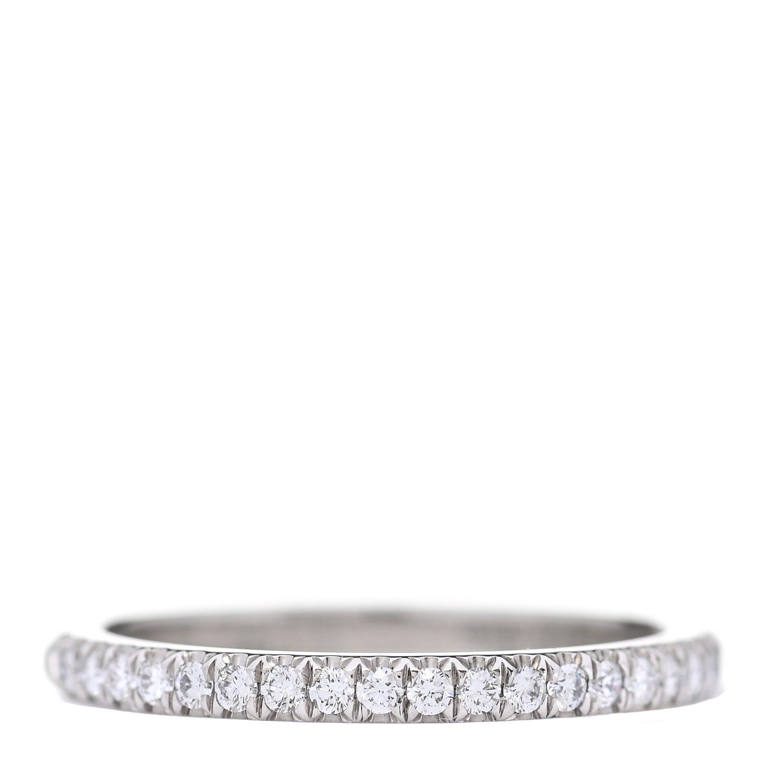 Tiffany Platinum Diamond .17ctw Soleste Half Eternity Band Ring 53 6.25 1 of 4