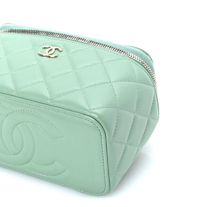 Chanel Lambskin Quilted Small Top Handle Vanity Case With Chain Light Green Light Green 10 of 10
