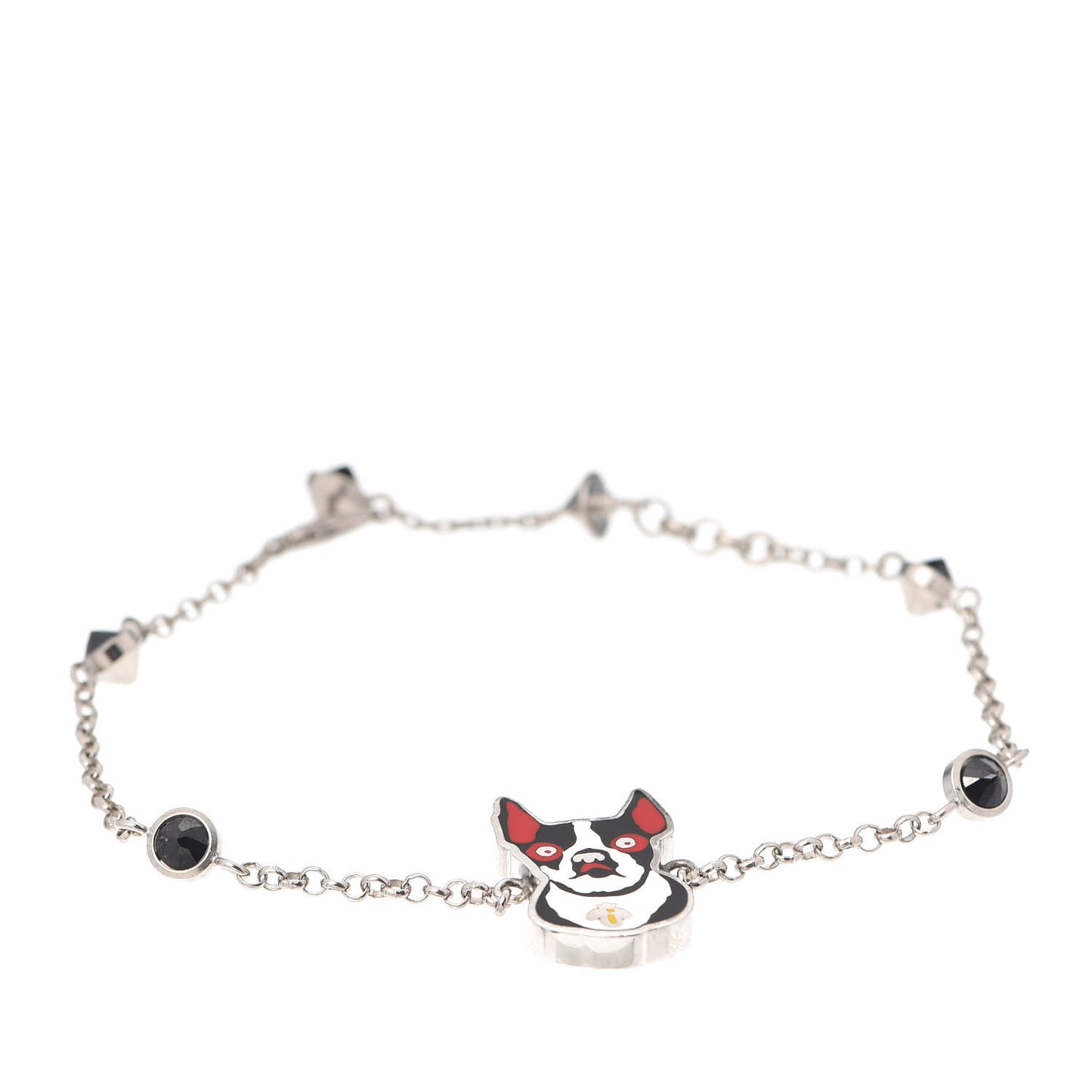 Sterling Silver Black Spinel Enamel Orso Bracelet