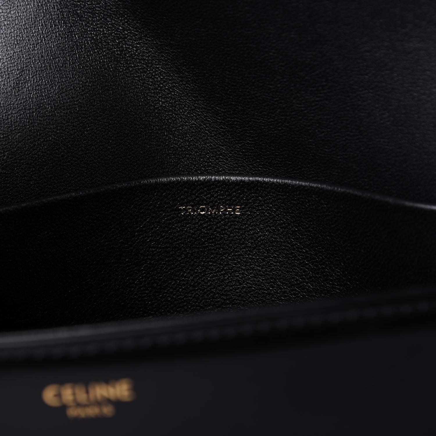 Celine Shiny Calfskin Nano Triomphe Black 9 of 10