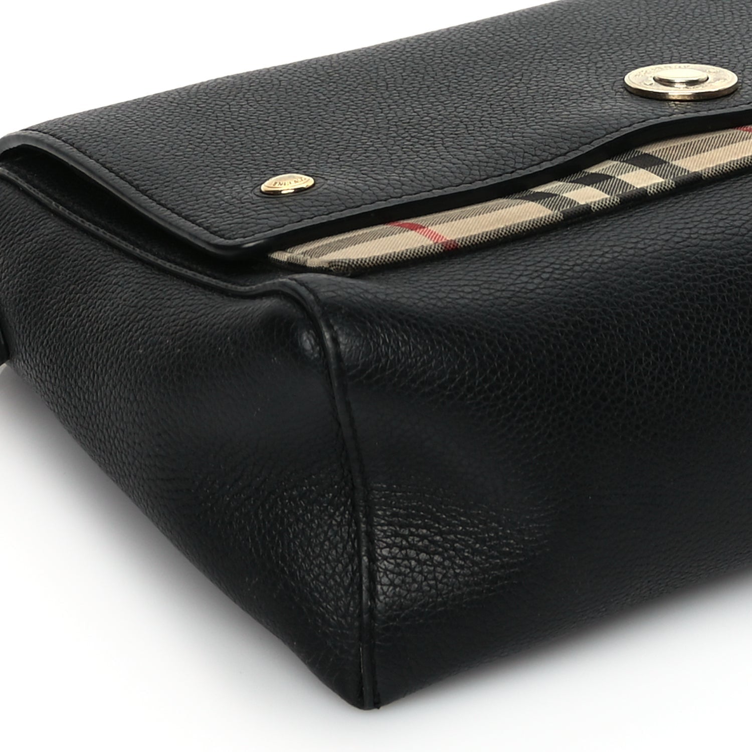 Burberry Grainy Calfskin Vintage Check Note Crossbody Bag Black 7 of 9