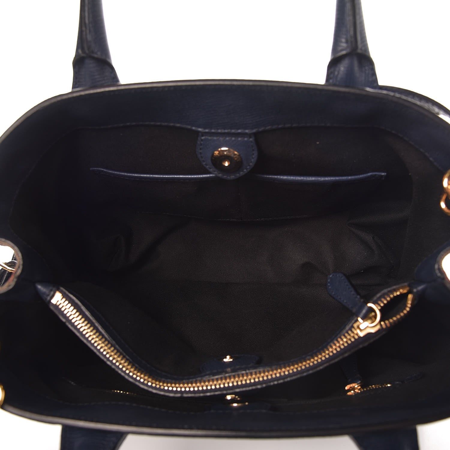 Burberry Grainy Calfskin House Check Medium Banner Tote Ink Blue 8 of 10