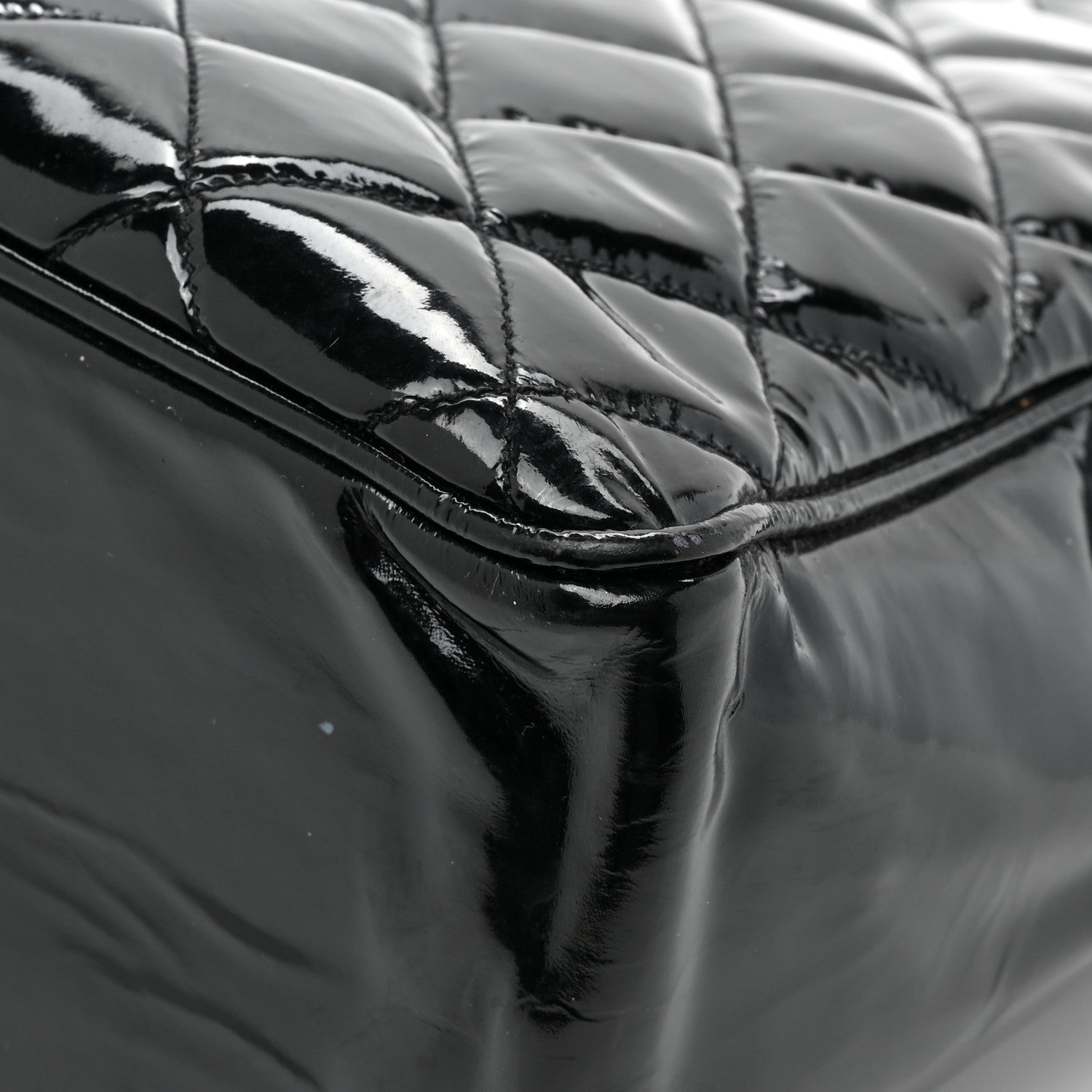 Chanel Patent Quilted Tote Black 17 of 17