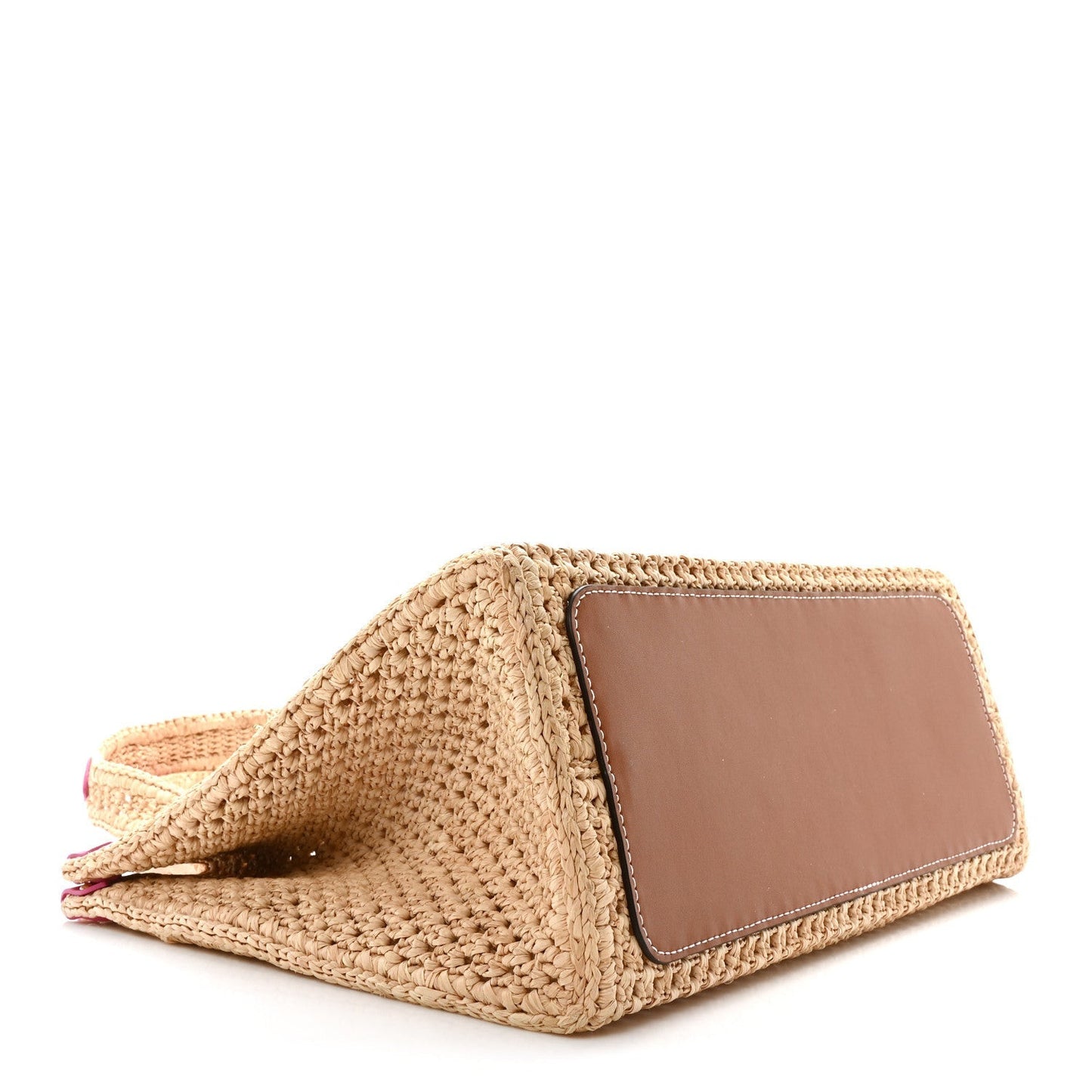 Raffia Calfskin Monaco OnTheGo MM Rose