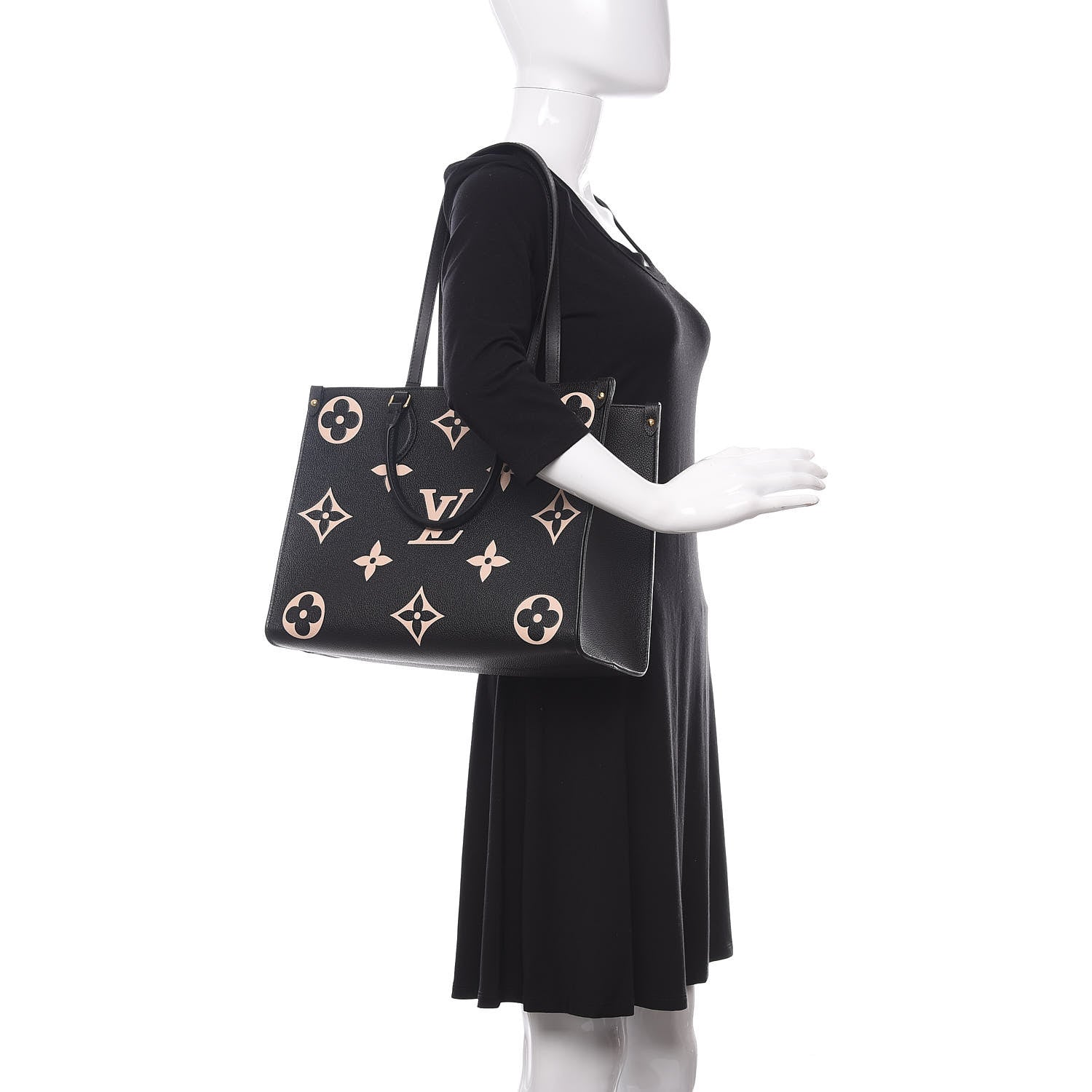 Louis Vuitton Empreinte Monogram Giant Onthego MM Black Beige 2 of 9