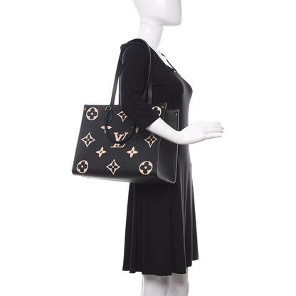 Louis Vuitton Empreinte Monogram Giant Onthego MM Black Beige 2 of 9