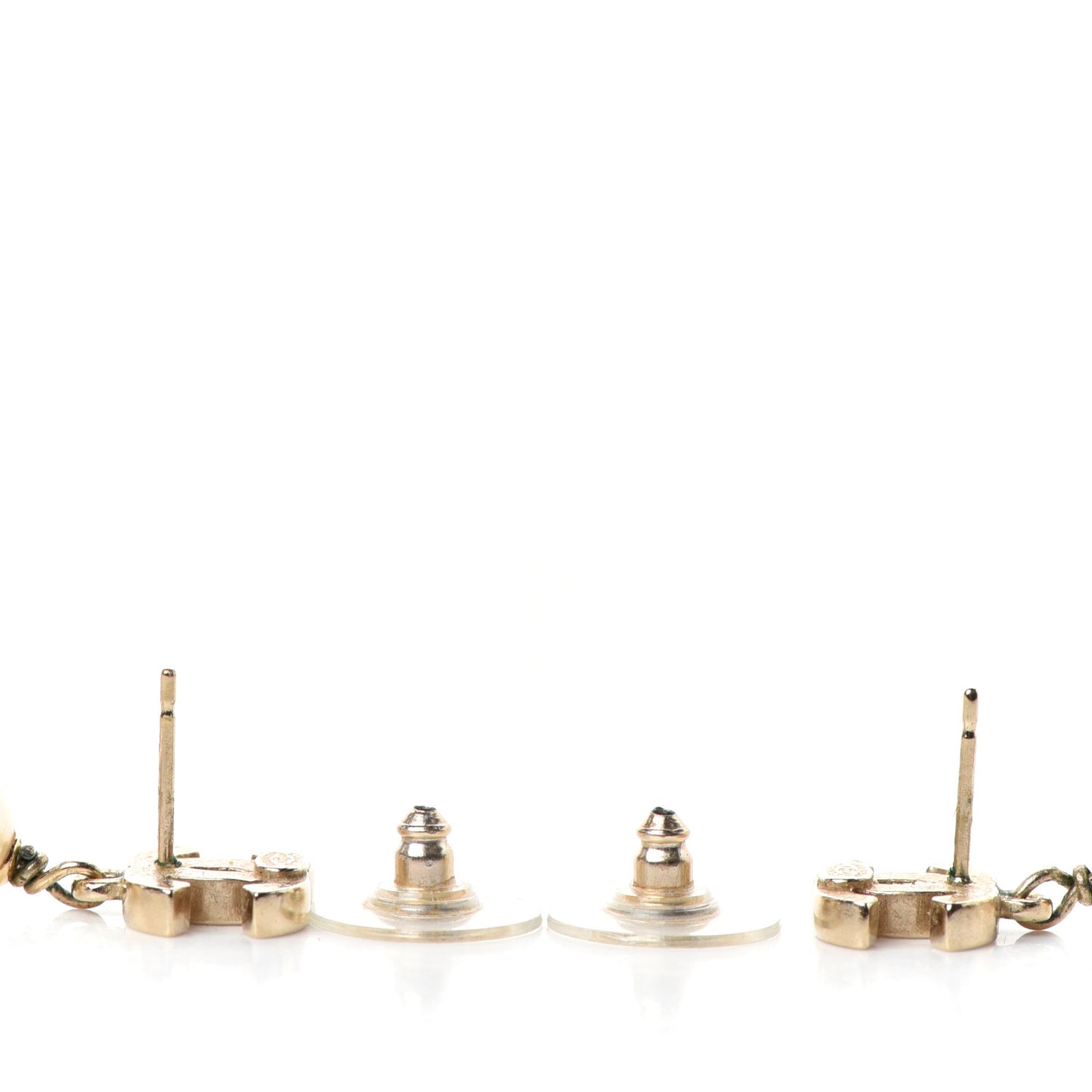 Pearl CC Drop Earrings Silver