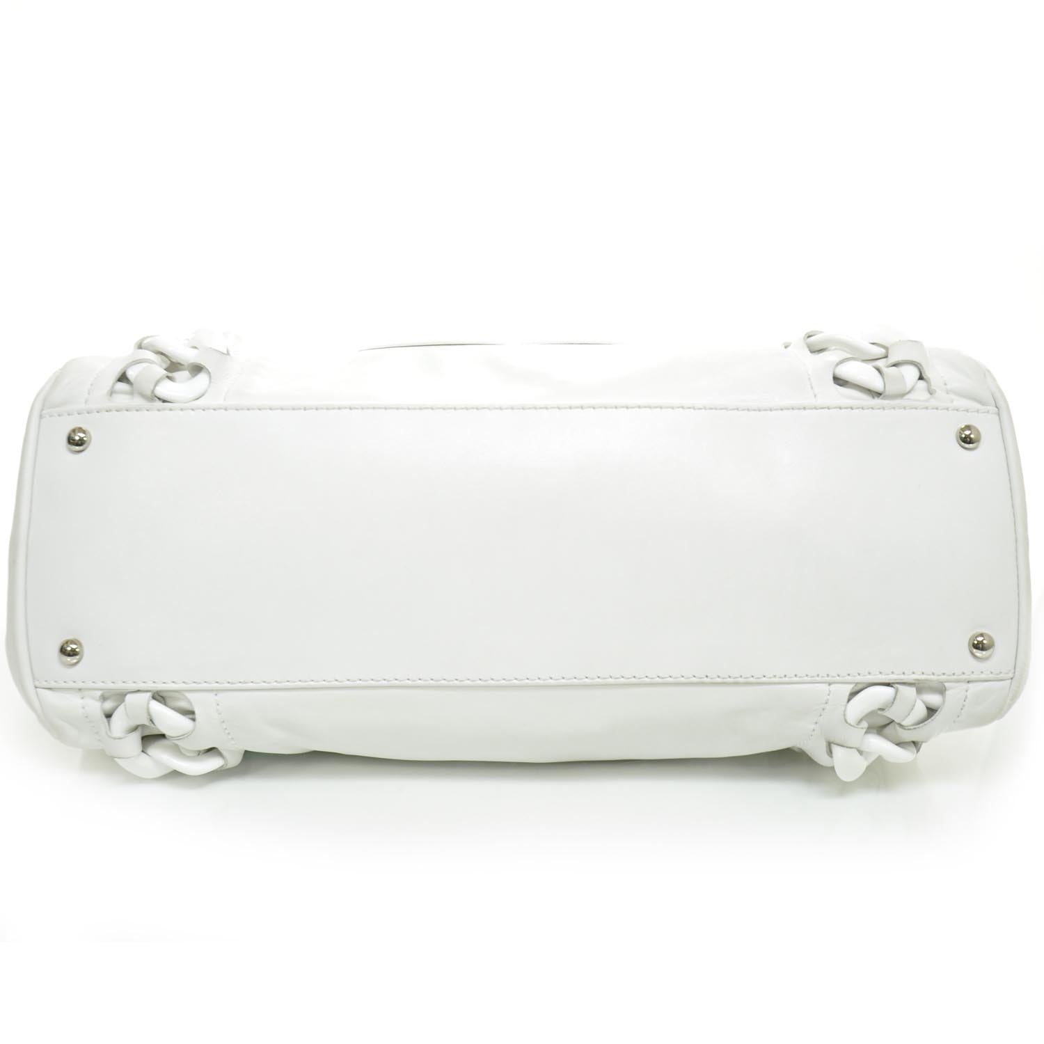 Chanel Leather Modern Chain Tote White 5 of 10