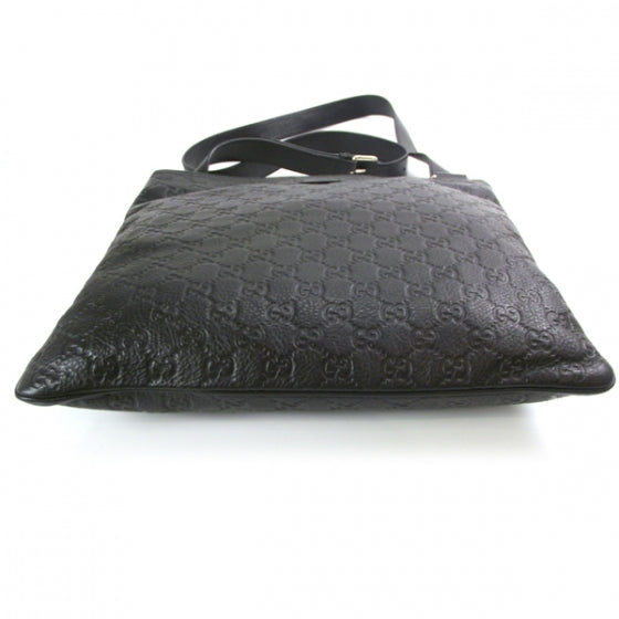 Gucci Guccissima Flat Messenger Bag Black 4 of 11