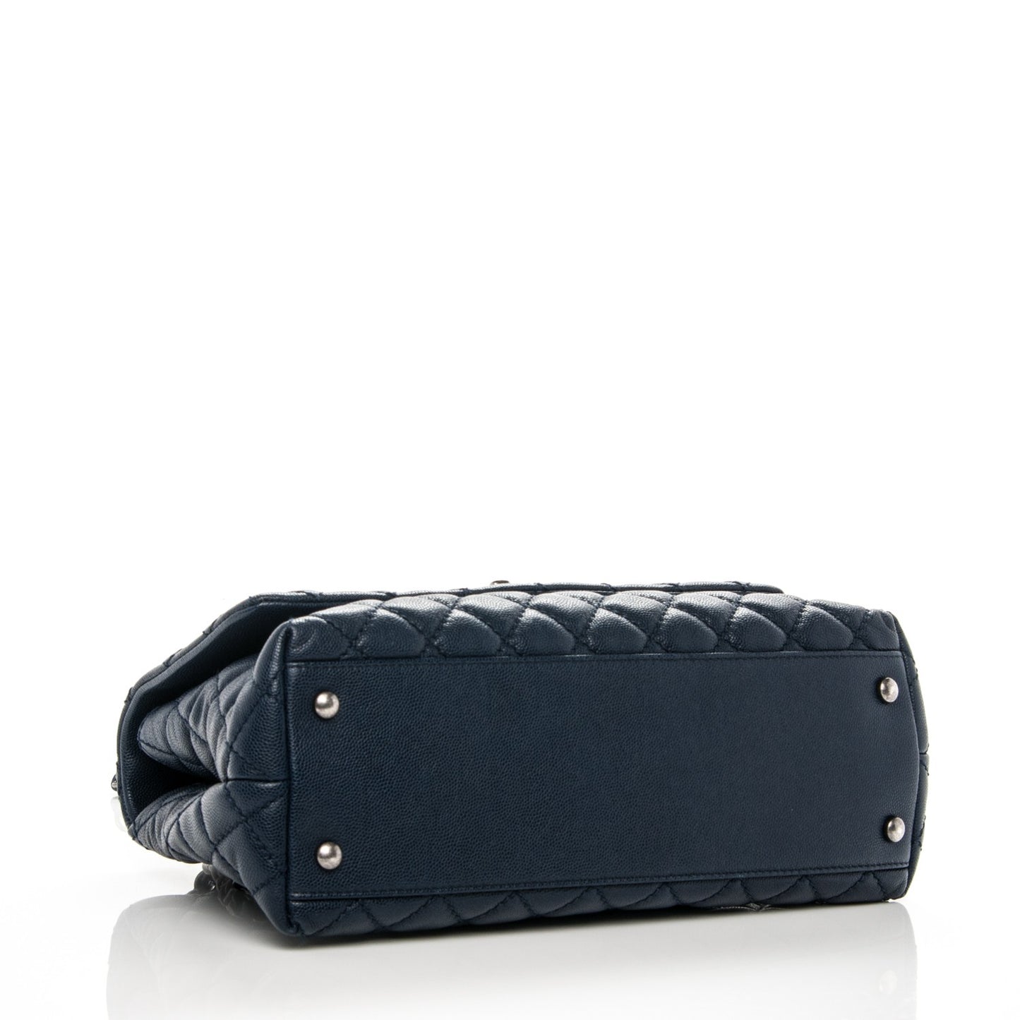 Caviar Quilted Small Coco Handle Flap Navy
