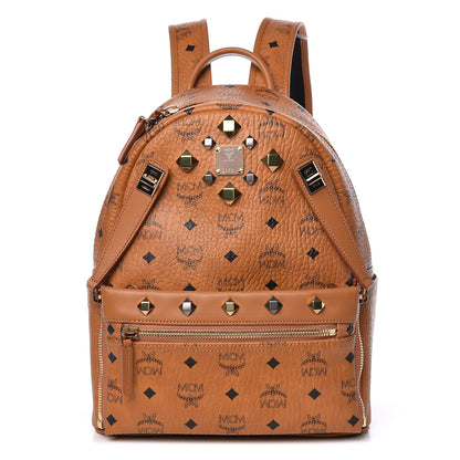 MCM Visetos Studded Small Dual Stark Backpack Cognac 1 of 12