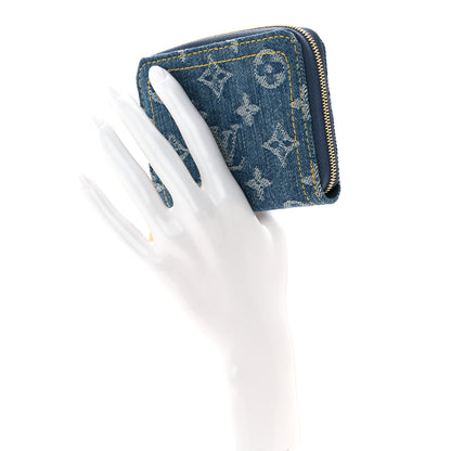 Louis Vuitton Denim Monogram Zippy Coin Purse Blue 2 of 7
