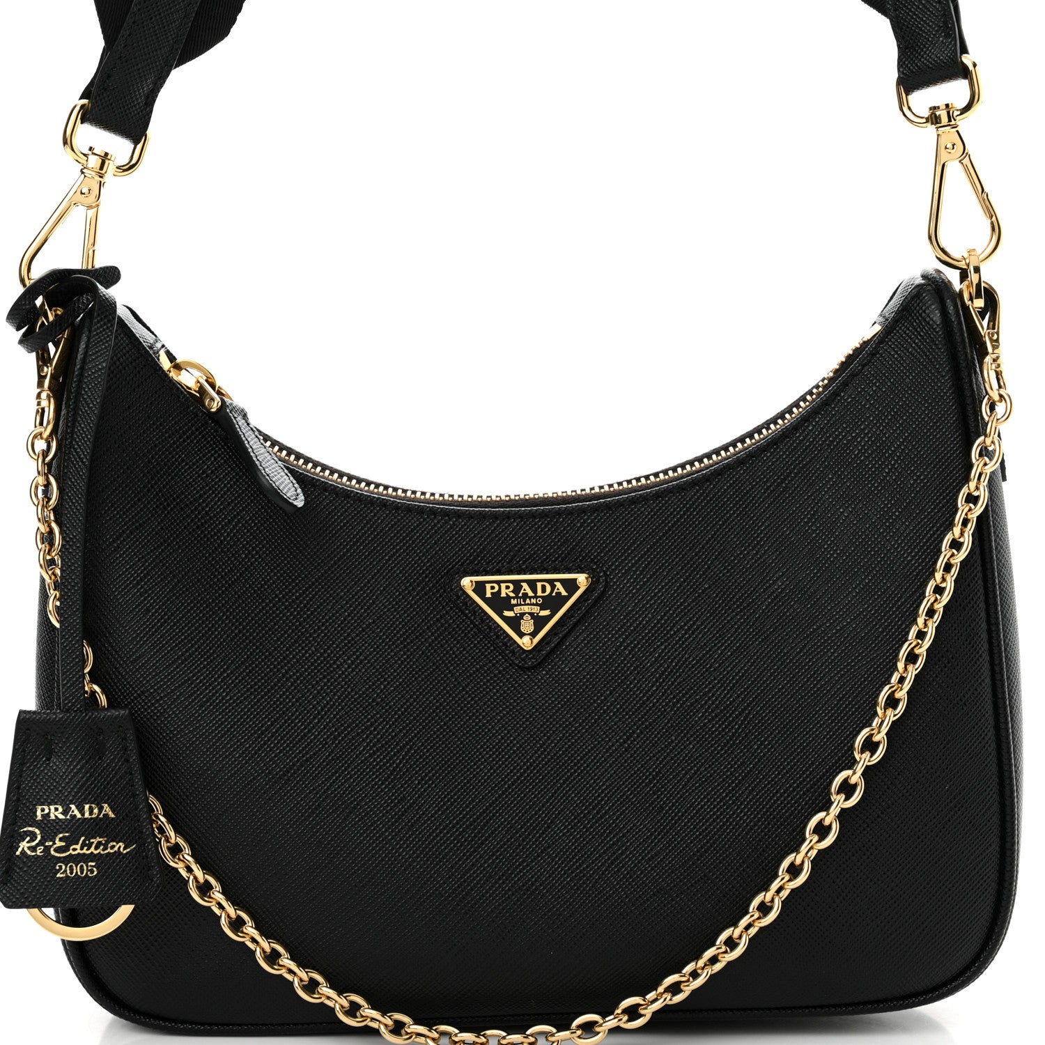 Prada Saffiano Lux Re-Edition 2005 Shoulder Bag Black 8 of 11