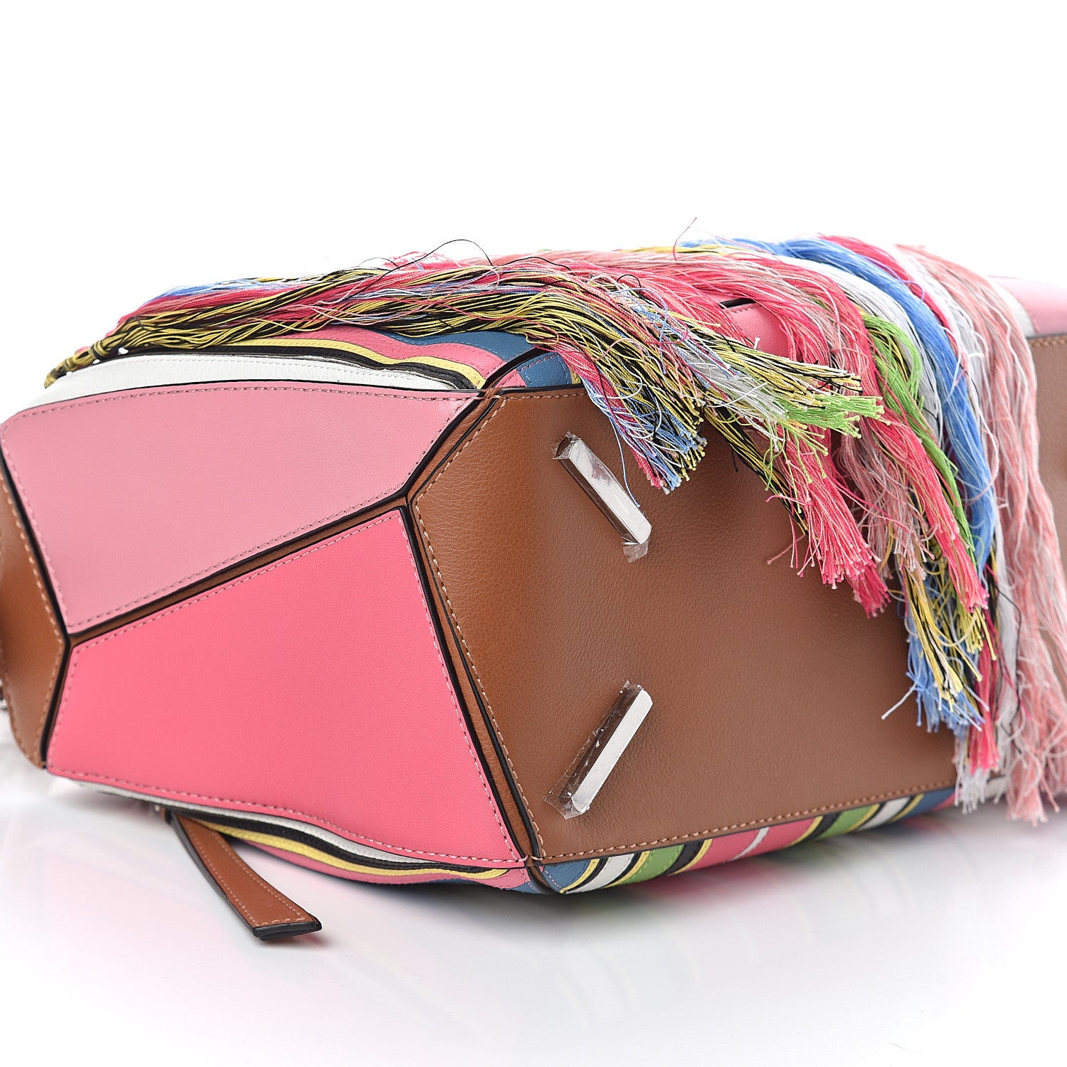 Loewe Calfskin Small Fringe Puzzle Bag Pink Multicolor 7 of 8