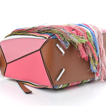 Loewe Calfskin Small Fringe Puzzle Bag Pink Multicolor 7 of 8