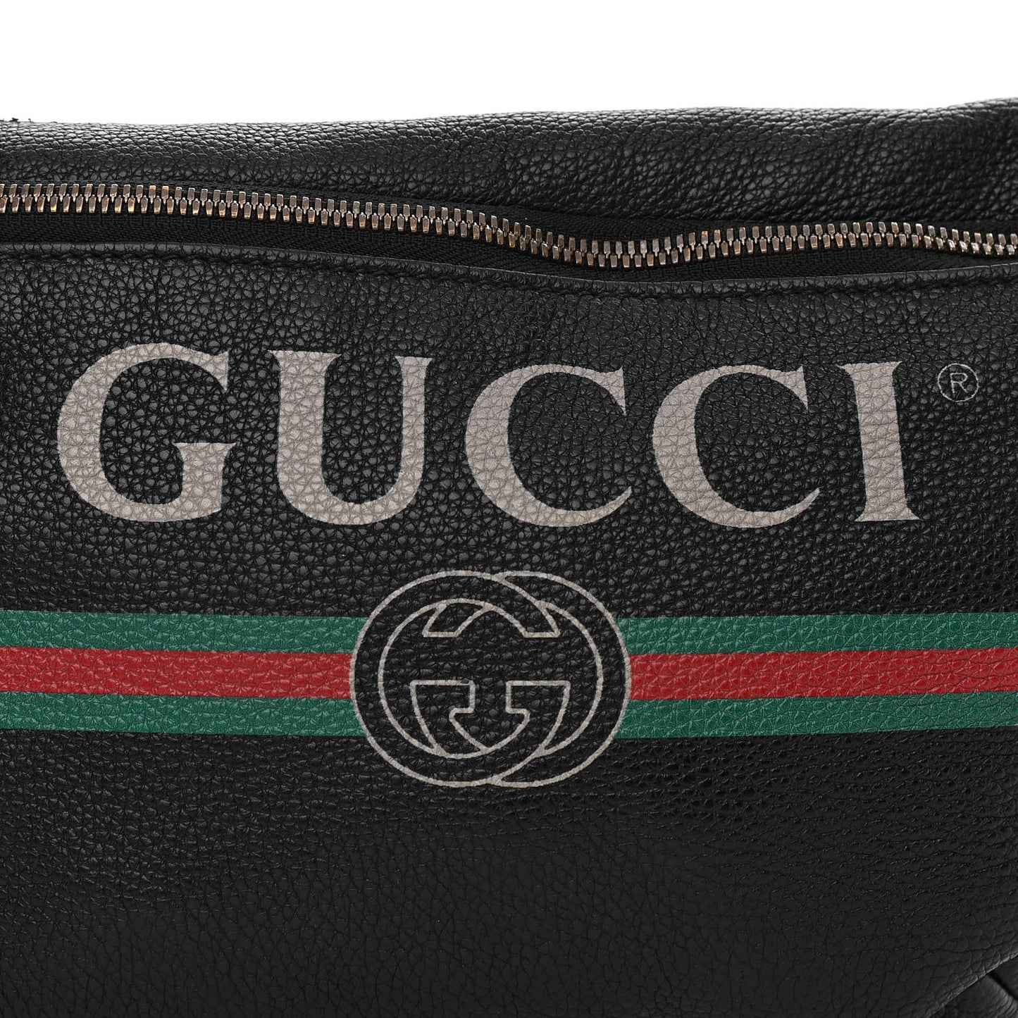 Grained Calfskin Logo Belt Bag Black