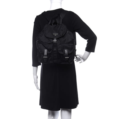 Prada Tessuto Nylon Saffiano Small Backpack Black 2 of 9