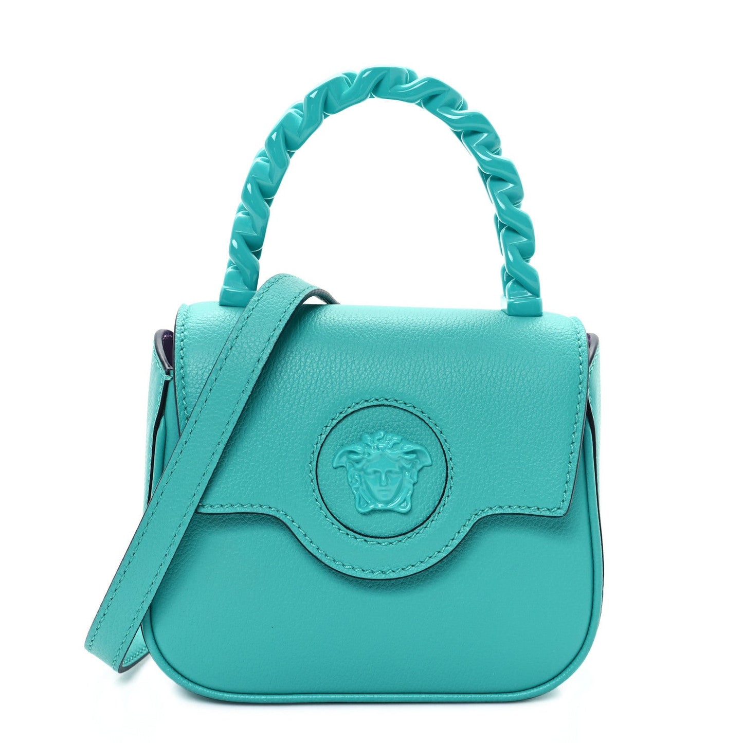 Calfskin Mini La Medusa Bag Turquoise