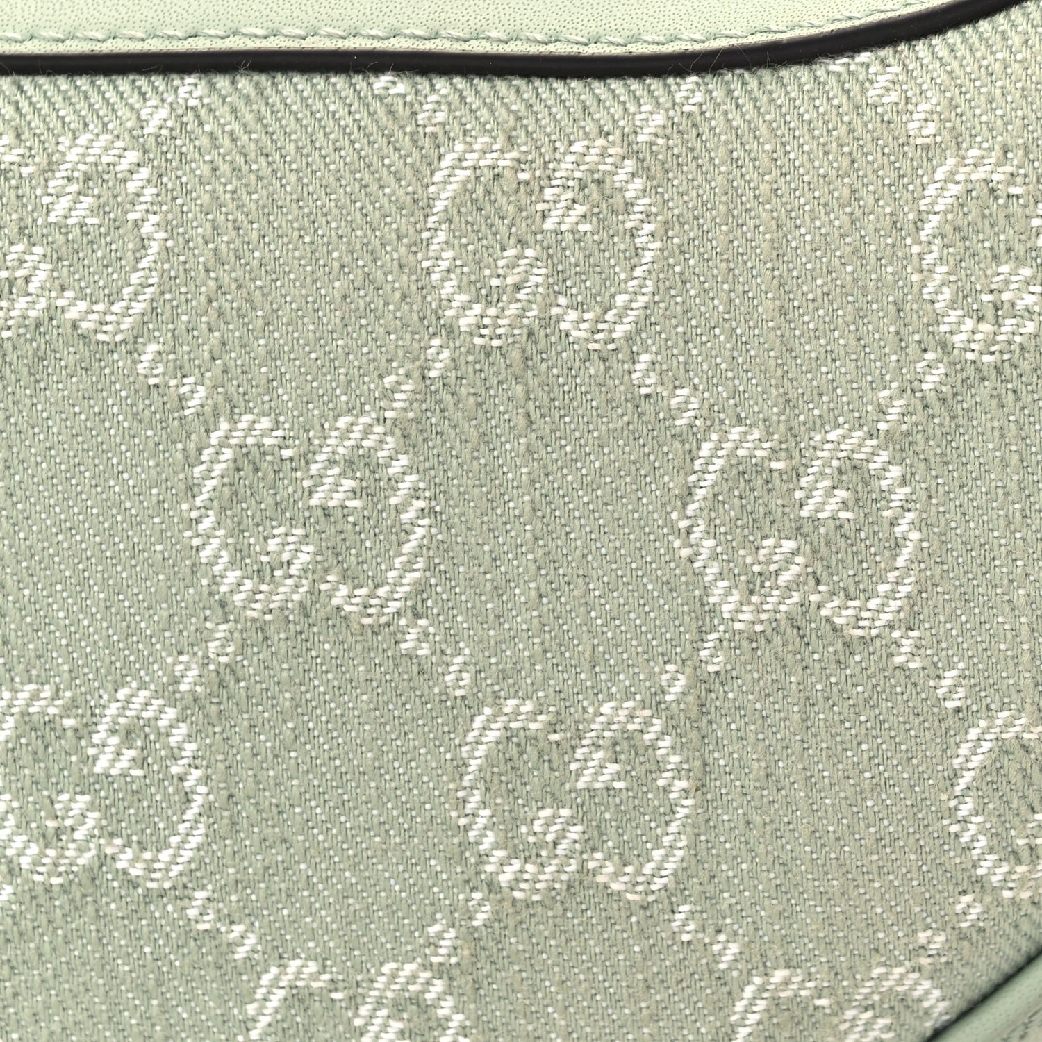 Gucci Denim GG Monogram Calfskin Mini Ophidia Half Moon Hobo Pale Green 7 of 9