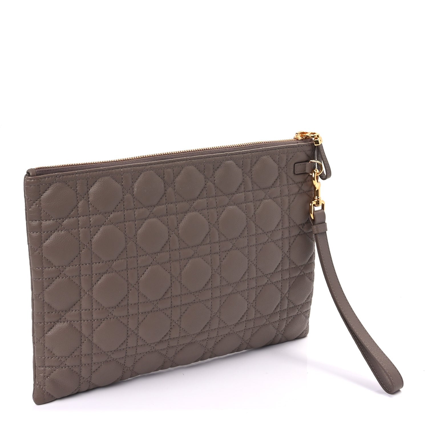 Christian Dior Supple Calfskin Cannage Large Caro Daily Pouch Warm Taupe 3 of 6