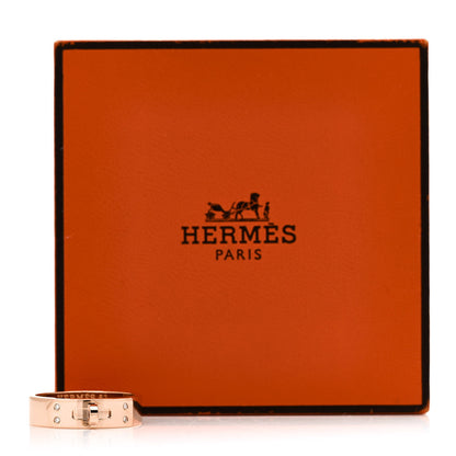 Hermes 18K Rose Gold Diamond PM Kelly Ring 54 7 5 of 5