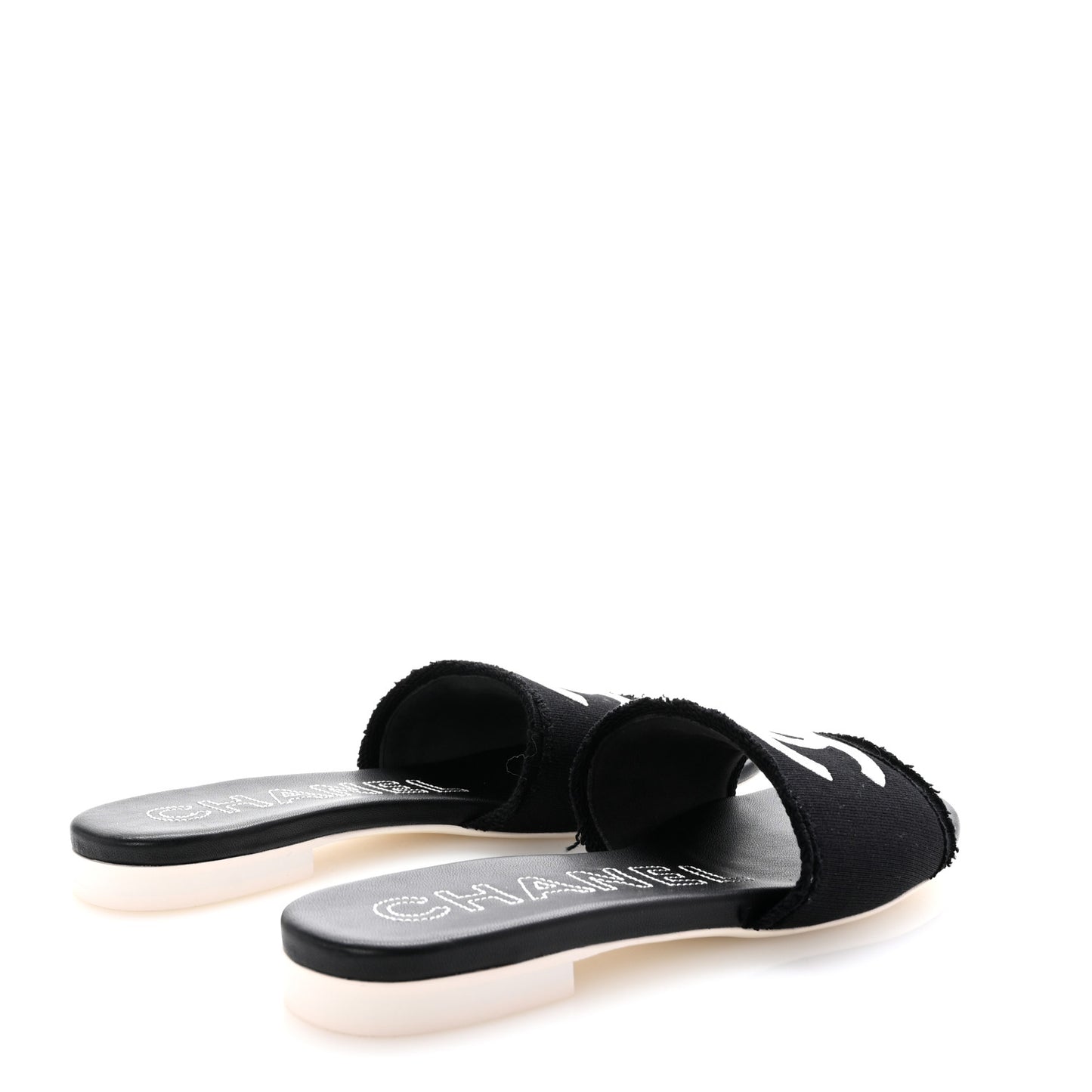 Jersey Knit CC Mules 39 Black