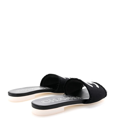 Chanel Jersey Knit CC Mules 39 Black 5 of 9
