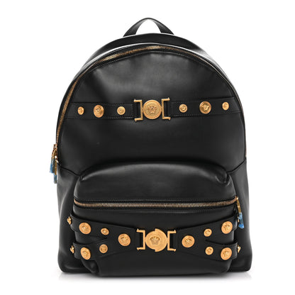 Versace Calfskin Medallion Tribute Backpack Black 1 of 8