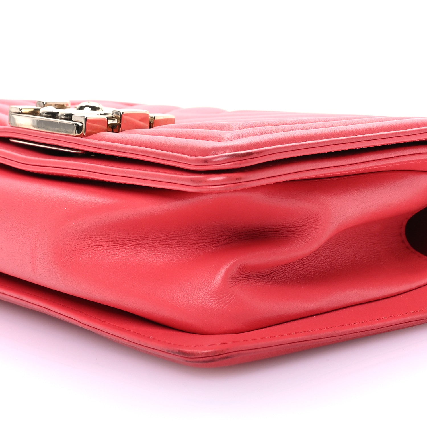 Chanel Calfskin Chevron Quilted Small Boy Flap Pink 9 of 17