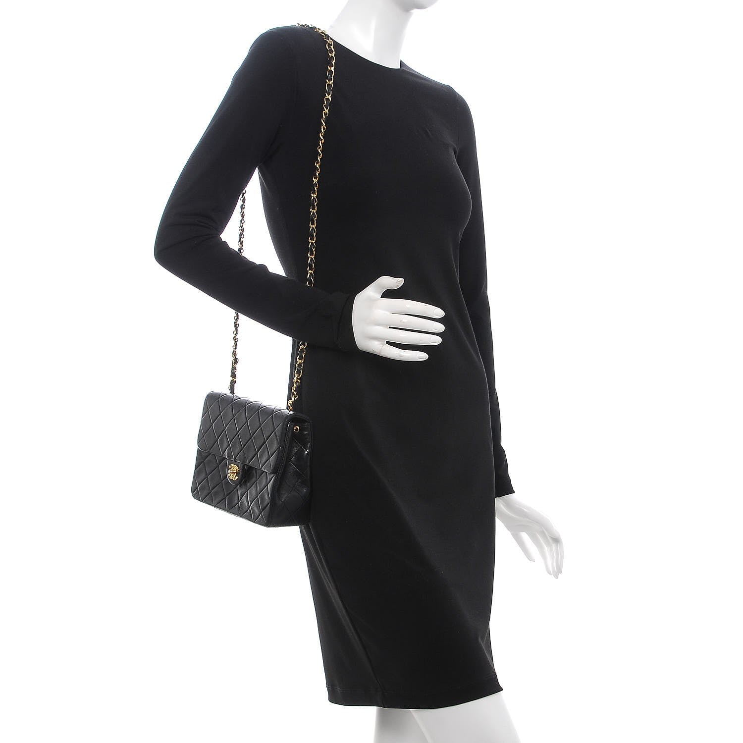 Chanel Lambskin Quilted Mini Square Flap Black 2 of 7