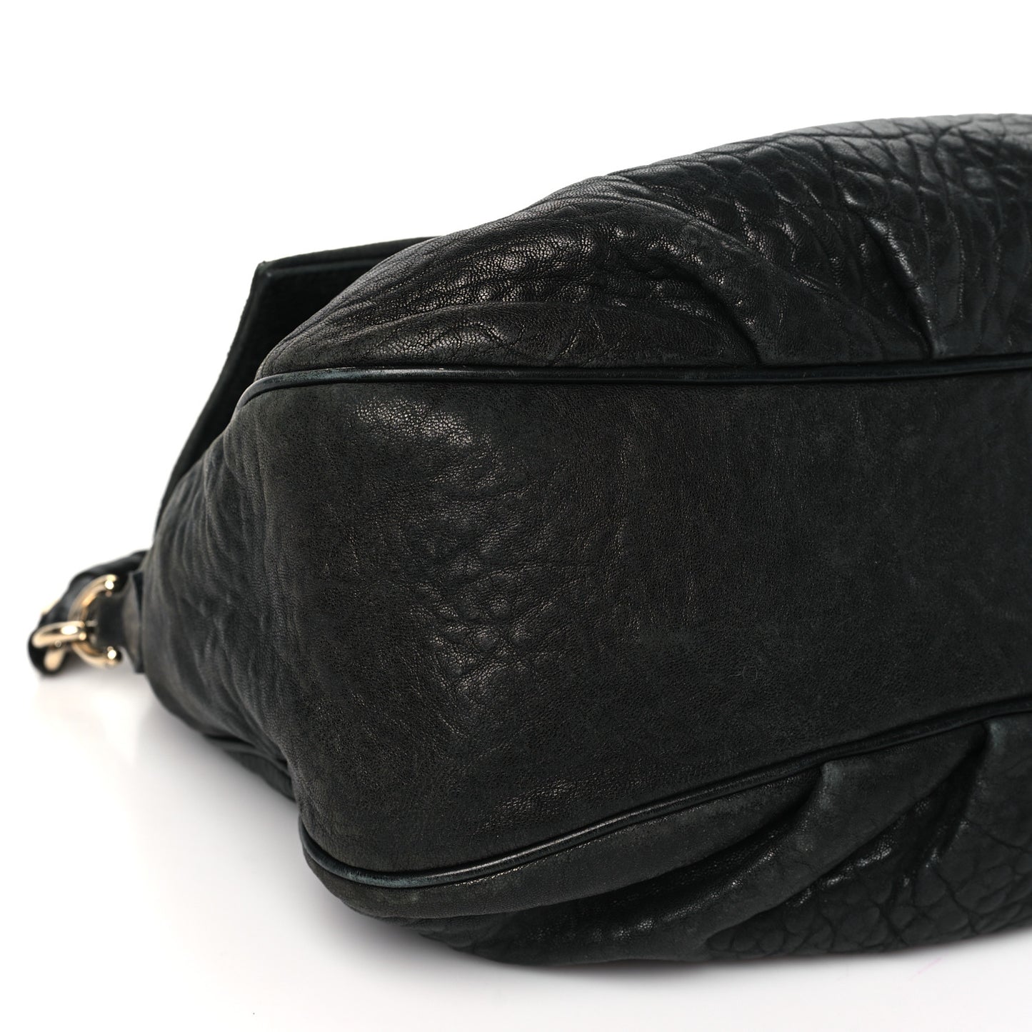 Crinkled Lambskin Mia Shoulder Flap Black
