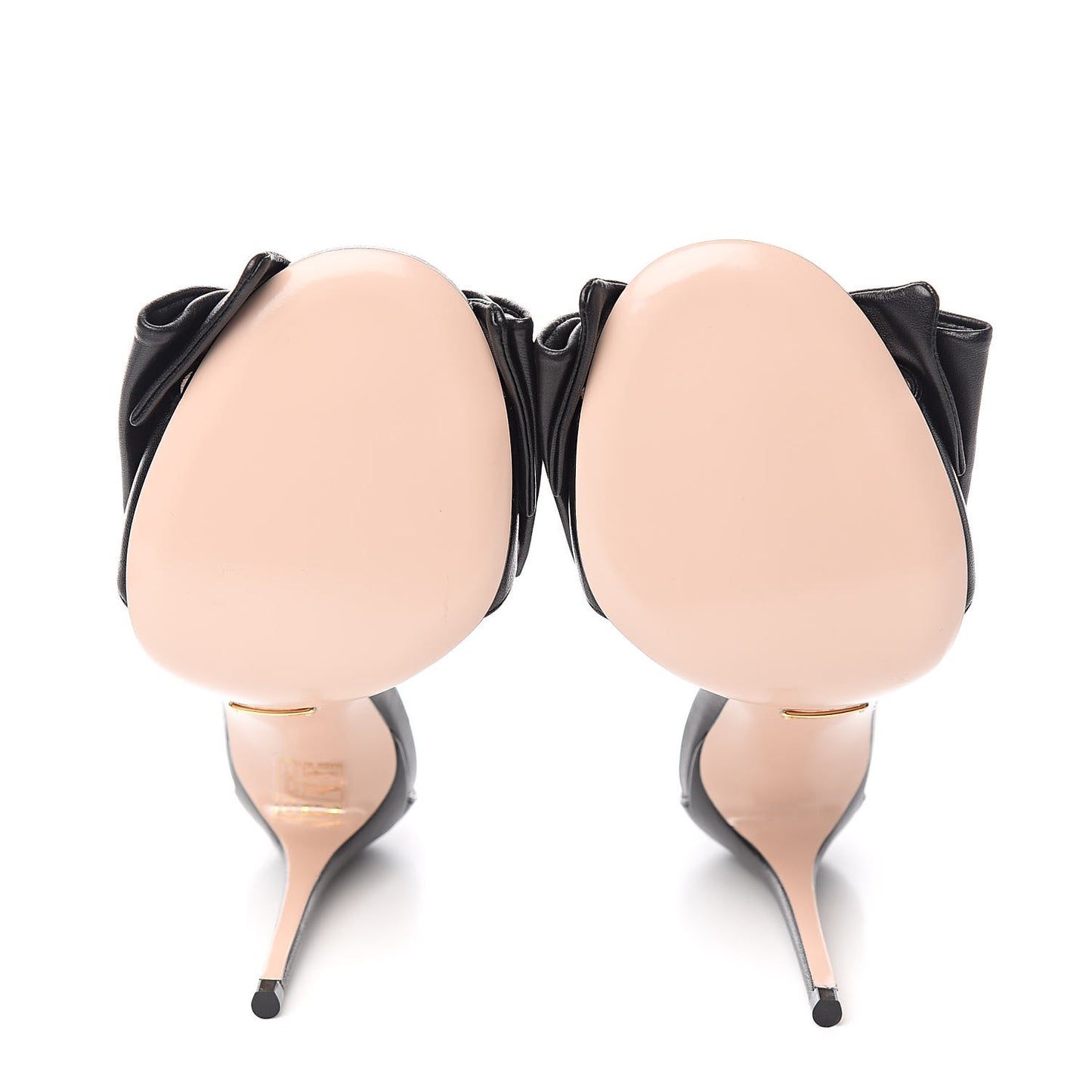 Nappa Ilse Pleated Bow Sandals 37 Black
