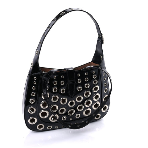 Patent Ha Ha Ha Jackie 1961 Eyelet Hobo Black