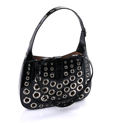 Gucci Patent Ha Ha Ha Jackie 1961 Eyelet Hobo Black 2 of 8