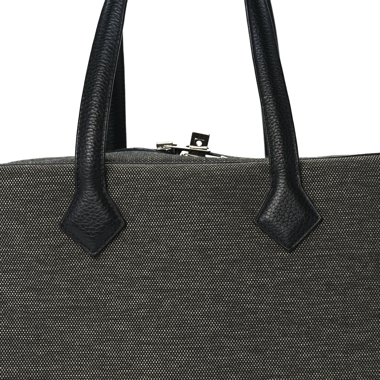 Hermes Toile Taurillon Clemence Victoria II 35 Black 7 of 9