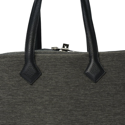 Hermes Toile Taurillon Clemence Victoria II 35 Black 7 of 9