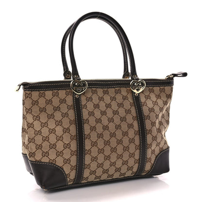 Gucci Monogram Small Lovely Heart Tote Dark Brown 2 of 9