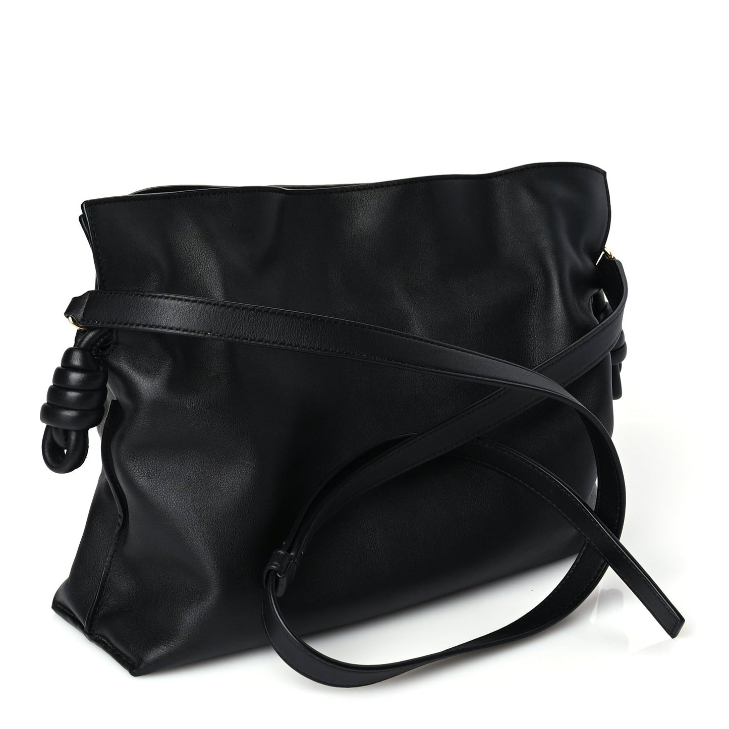 Nappa Medium Flamenco Knot Bag Black