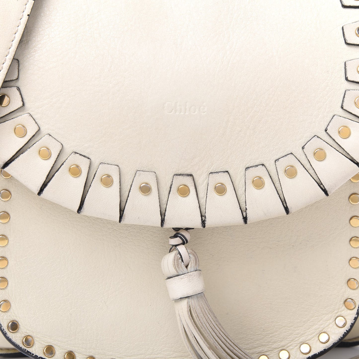 Calfskin Small Hudson Shoulder Bag Lace White